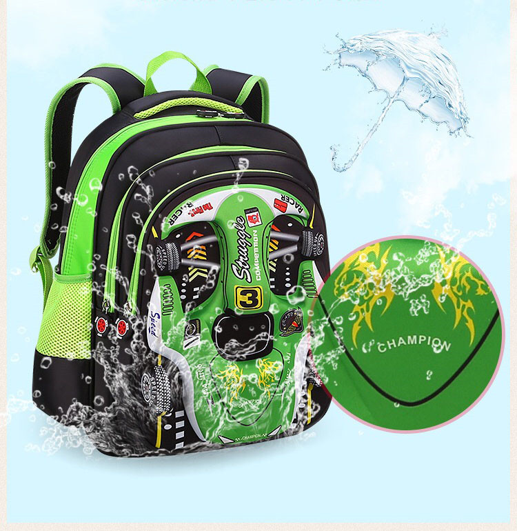 conjunto de mochila escolar impermeable para niños