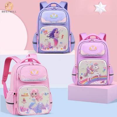 Dibujos animados brillo arco iris unicornio lindo sirena mochilas escolares